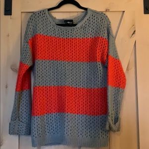 Grey and red striped sweater